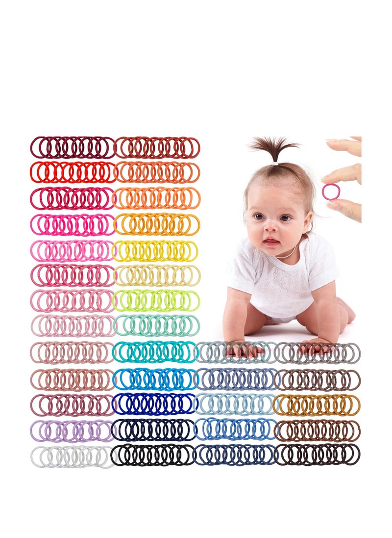 CELLOT - CÉLLOT 360PCS Baby Hair Ties, 36 Multicolors Elastic Hair Ties,2cm in Diameter No Crease Finger Rubber Hair Elastics,Small Thin Hair Ponytail Holders Hair Accessories for Baby Girls Toddlers Kids - Image 1
