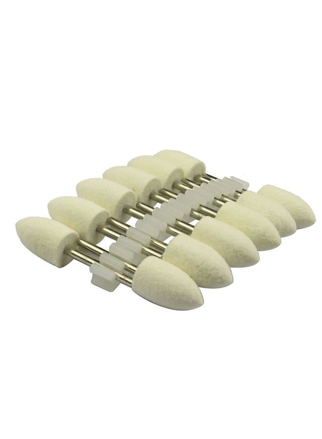 Luo ke 12mm Bullet shape Compressed Wool Felt Buffing Wheels Wool Mounted Mandrel Grinding Bits Grinder Head Rotary Tool Accessories Drill Tools Attachment - 1/8 Inch Shank - Image 4