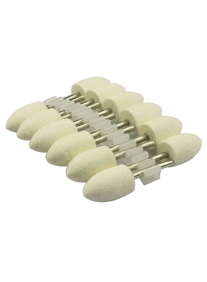 Luo ke 12mm Bullet shape Compressed Wool Felt Buffing Wheels Wool Mounted Mandrel Grinding Bits Grinder Head Rotary Tool Accessories Drill Tools Attachment - 1/8 Inch Shank - Image 2