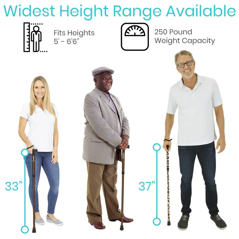 Vive Folding Cane - Foldable Walking Cane for Men, Women - Fold-up, Collapsible, Lightweight, Adjustable, Portable Hand Walking Stick - Balancing Mobility Aid - Sleek, Comfortable - Image 5