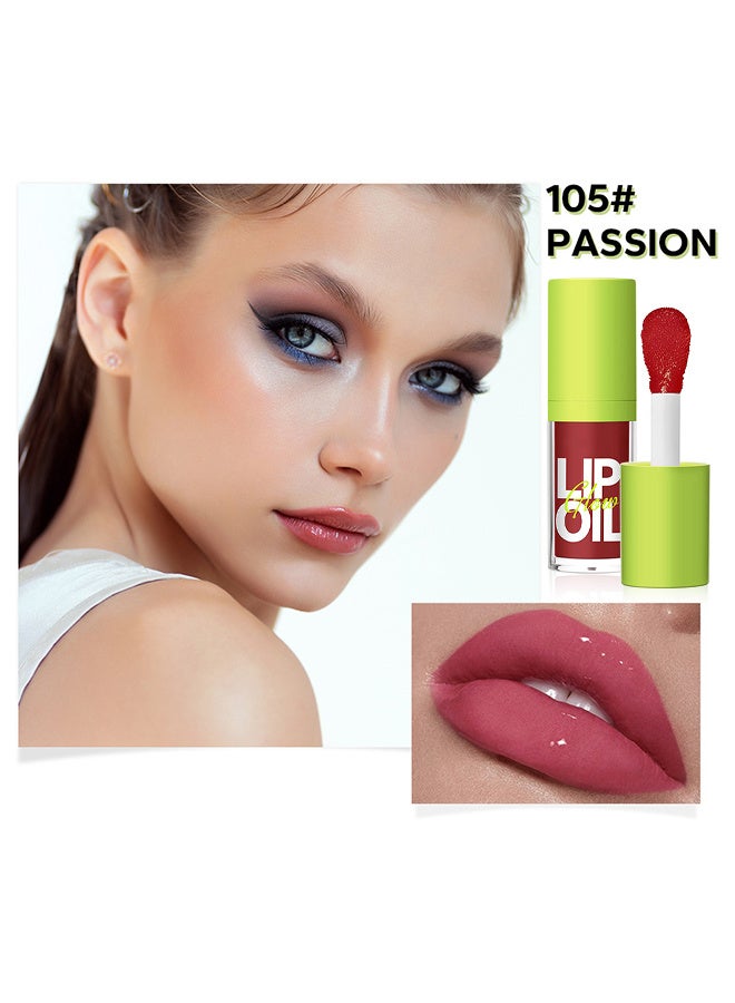 Googeer Big Brush Head Lip Oil, Ultra-Hydrating & Nourishing, Smooth Glossy Finish Lip Glow Oil, Shiny and Vegan Tinted Lip Gloss, Non-Sticky Formula(PASSION) - Image 2