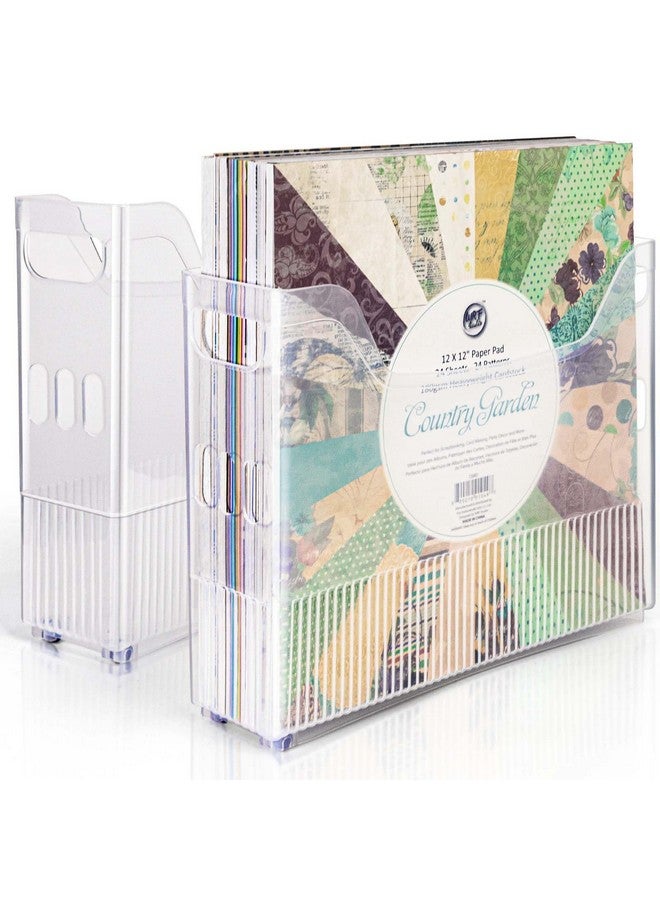 توتاتا منظم تخزين ورق ١٢×١٢ بوصة، منظم تخزين ورق سجل القصاصات، صندوق تخزين سجل القصاصات للورق ١٢×١٢ بوصة - عبوة من قطعتين - Image 1