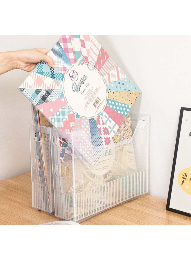 توتاتا منظم تخزين ورق ١٢×١٢ بوصة، منظم تخزين ورق سجل القصاصات، صندوق تخزين سجل القصاصات للورق ١٢×١٢ بوصة - عبوة من قطعتين - Image 3