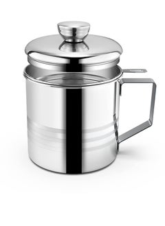 KASTWAVE 1.2L Oil Strainer Container, Stainless Steel Kitchen Cooking Oil Storage Pot Grease Keeper with Detachable Fine Mesh Filter  - Image 2