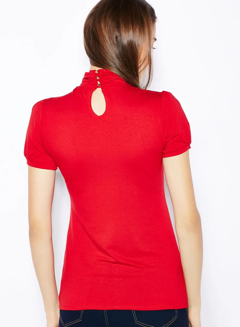 DOROTHY PERKINS Back Key Hole Polo Top