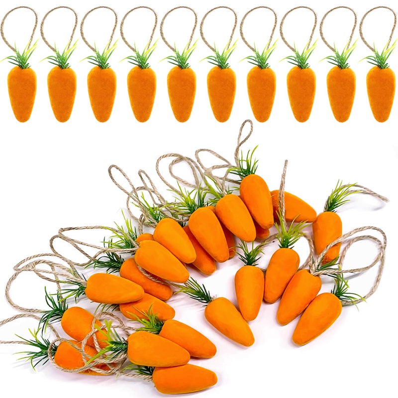 Wehhbtye 30PCS Easter Hanging Carrot -4.4 Inch Artificial Simulation Easter Foam Carrots,Bubble Mini Carrot Hanging Pendant for Home Party DIY Crafts Decor - Image 1