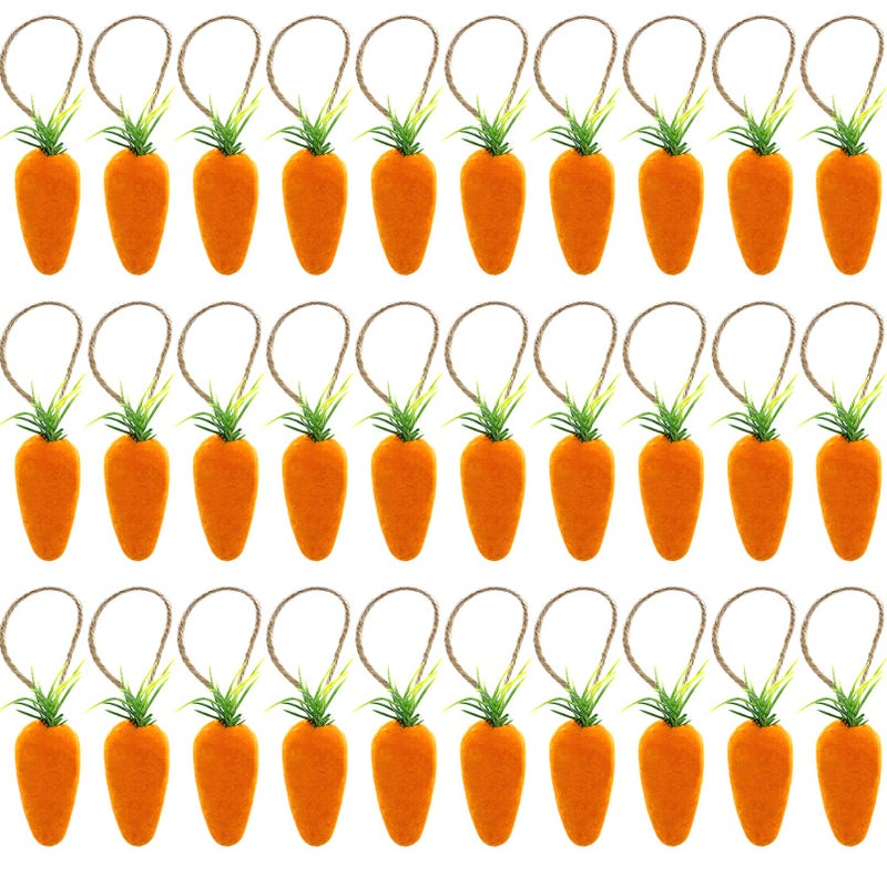 Wehhbtye 30PCS Easter Hanging Carrot -4.4 Inch Artificial Simulation Easter Foam Carrots,Bubble Mini Carrot Hanging Pendant for Home Party DIY Crafts Decor - Image 2