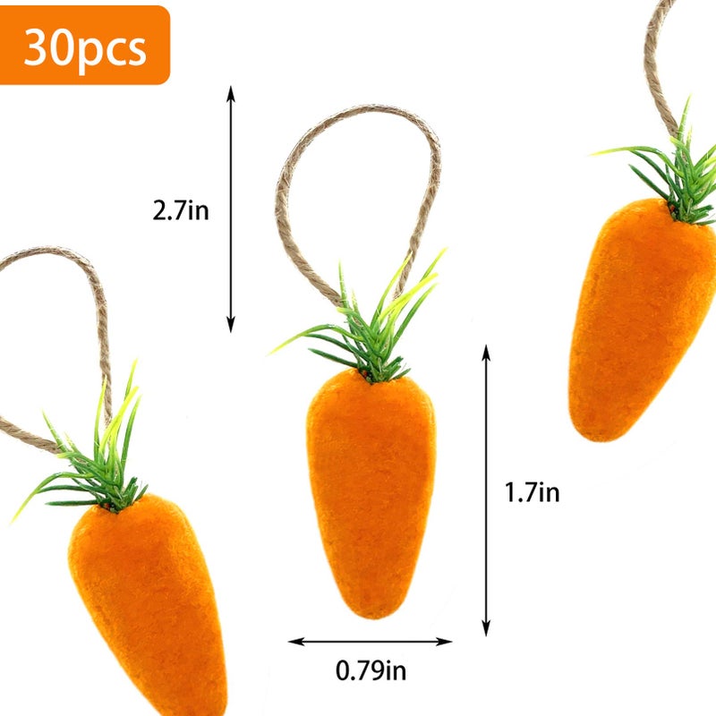 Wehhbtye 30PCS Easter Hanging Carrot -4.4 Inch Artificial Simulation Easter Foam Carrots,Bubble Mini Carrot Hanging Pendant for Home Party DIY Crafts Decor - Image 3