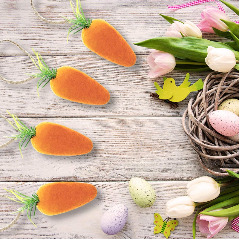 Wehhbtye 30PCS Easter Hanging Carrot -4.4 Inch Artificial Simulation Easter Foam Carrots,Bubble Mini Carrot Hanging Pendant for Home Party DIY Crafts Decor - Image 4