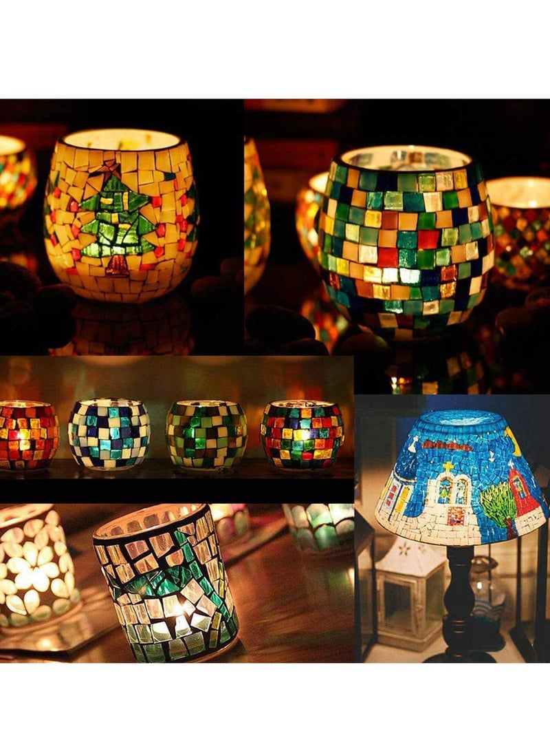 SYOSI Mixed Color Irregular Crystal Mosaic Tiles, Shine Crystal Stained Glass Assorted Shapes Mosaic Tile for Craft Bathroom Kitchen Home Decoration, DIY Art Projects (Mix Color Series, 200g) - Image 5