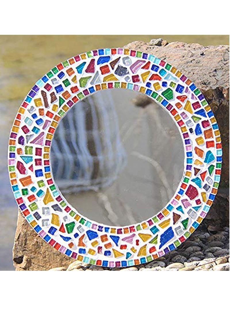 SYOSI Mixed Color Irregular Crystal Mosaic Tiles, Shine Crystal Stained Glass Assorted Shapes Mosaic Tile for Craft Bathroom Kitchen Home Decoration, DIY Art Projects (Mix Color Series, 200g) - Image 2