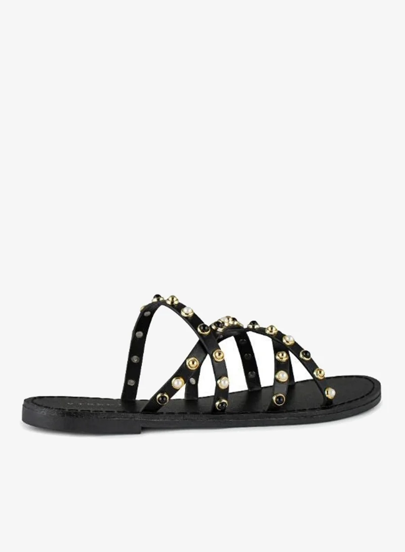 فينتشي صندل متعدد الأحزمة بكعب منخفض