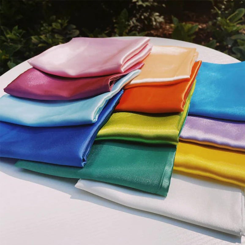Tergy 20PCS 35" Satin Head Scarf Large Square Scarf Silk Feeling Fashion Hair Wrapping Scarves for Women Girls (20 Pieces) - Image 3