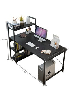 ZUIHAO Computer Desk with  Shelves for Home Office Writing Study Table with Bookshelf Multipurpose Industrial Wood Desk Workstation with Metal Frame for PC Laptop  - Image 2