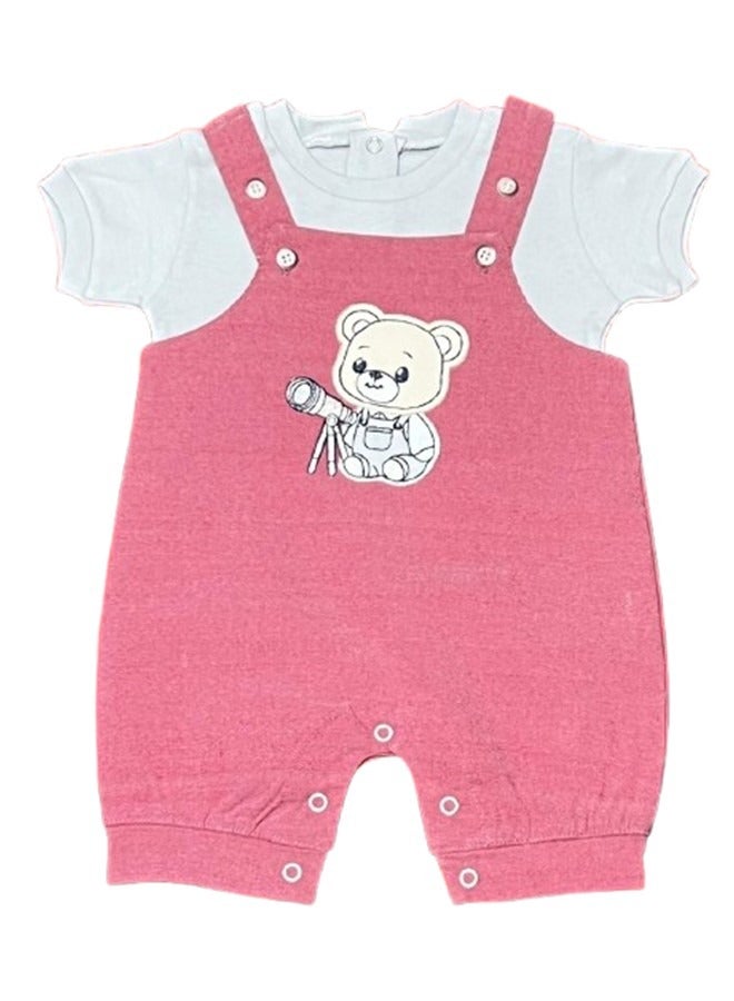 Baby Romper Set, 2 Pcs – T-Shirt & Romper, Soft and Comfortable - Image 1