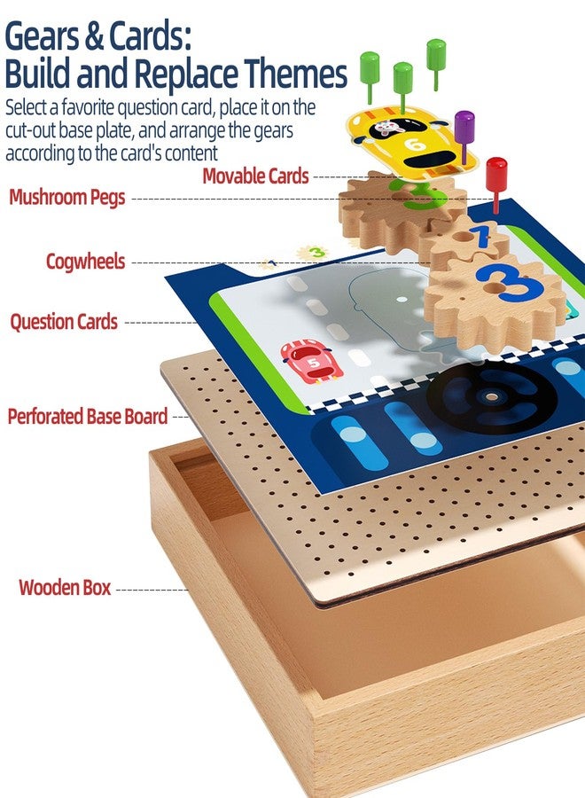 GEMEM Montessori Gear Puzzle Game,Gears Toy,Montessori Screw Board Toy, Wooden Gear Building Set for Kids Ages 3-8,STEM Educational Toys for Fine Motor Skills Development - Image 3