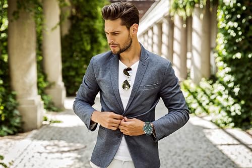 Perry Ellis Solar Powered Mens Watch Vegan Leather WaterResistant Analog Wrist Watches for Men 42mm Case Aluminum Tachymeter Bezel Elegant Gift for Man Green - Image 3