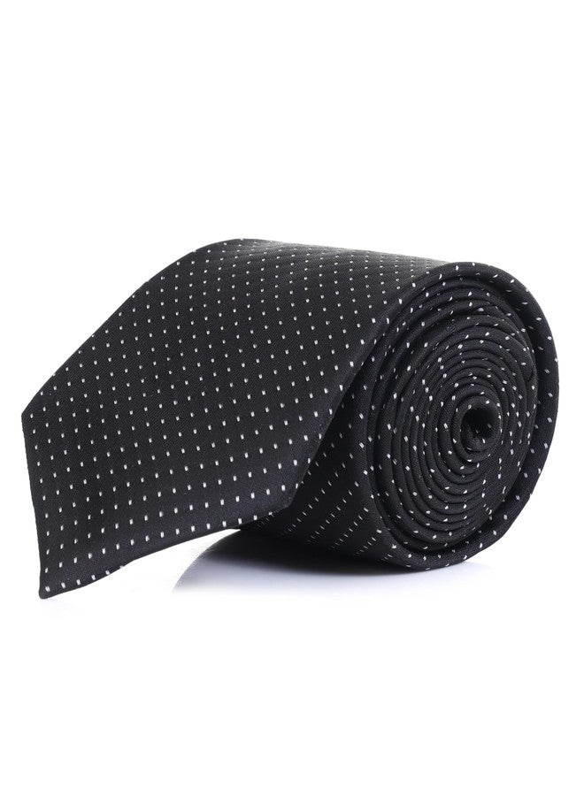 RANDOM STRIPE Complete 3-in-1 Combo Includes premium Polka Dots Necktie, Matching Pocket Square & Elegant Brooch. (black) - Image 2