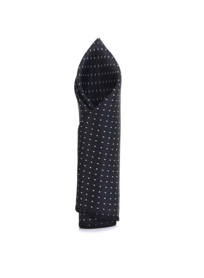 RANDOM STRIPE Complete 3-in-1 Combo Includes premium Polka Dots Necktie, Matching Pocket Square & Elegant Brooch. (black) - Image 3