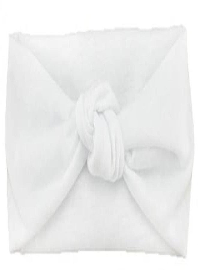 Ghelonadi Baby Girls Headbands Hair Elastics Bands for Baby Girls Newborn Infant Toddlers Kids Set of 3 (White) - Image 3