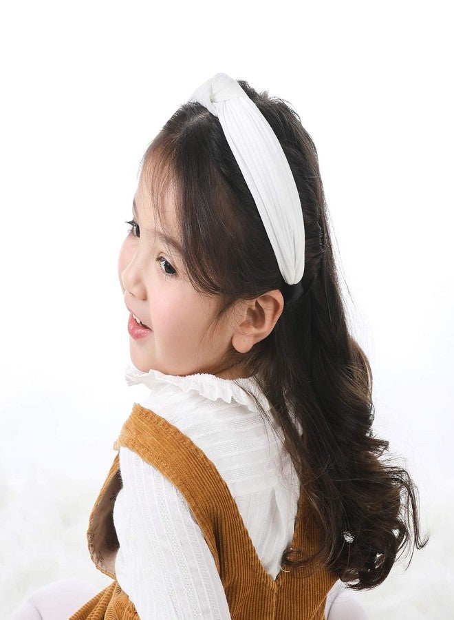 Ghelonadi Baby Girls Headbands Hair Elastics Bands for Baby Girls Newborn Infant Toddlers Kids Set of 3 (White) - Image 2