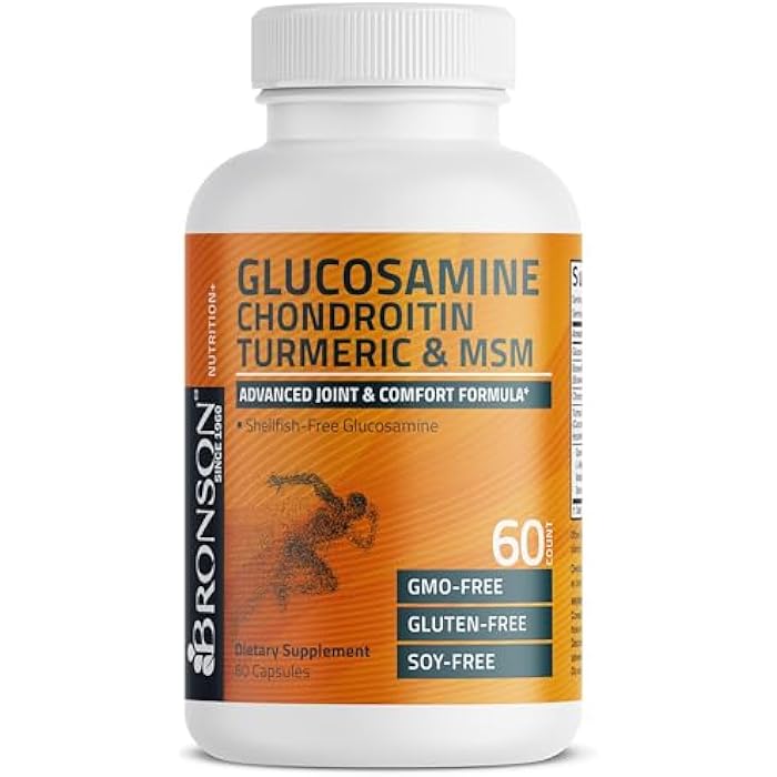 Bronson Glucosamine Chondroitin Turmeric & MSM Advanced Joint & Cartilage Formula, Supports Healthy Joints, Mobility & Cartilage - Non-GMO, 60 Capsules - Image 5