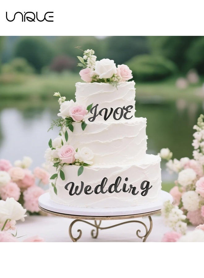Unique 64 Pcs Acrylic Cake Alphabet Numbers Topper, Mirror Number 0-9 and Alphabet A-Z Personalized Cake Picks Decor Anniversary Wedding Baby Shower Party Supplies(Black) - Image 5