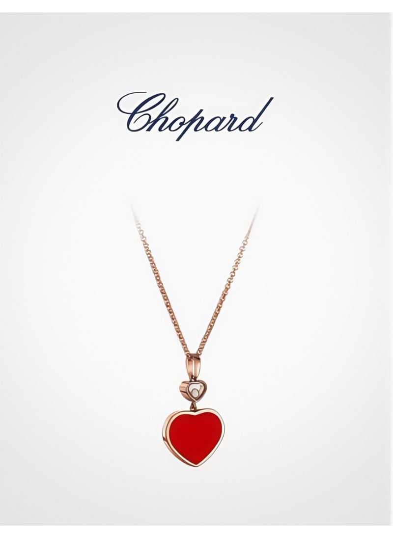 Chopard Chopard 18K Rose Gold Diamond Red Gemstone Necklace Pendant Gift for Women  - Image 2