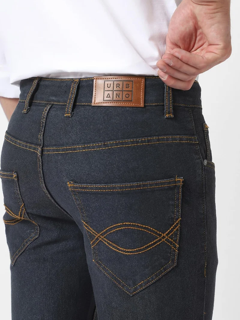 Urbano Fashion  Urbano Fashion Men's Dark Grey Washed Bootcut Jeans Stretchable  | Best Price UAE