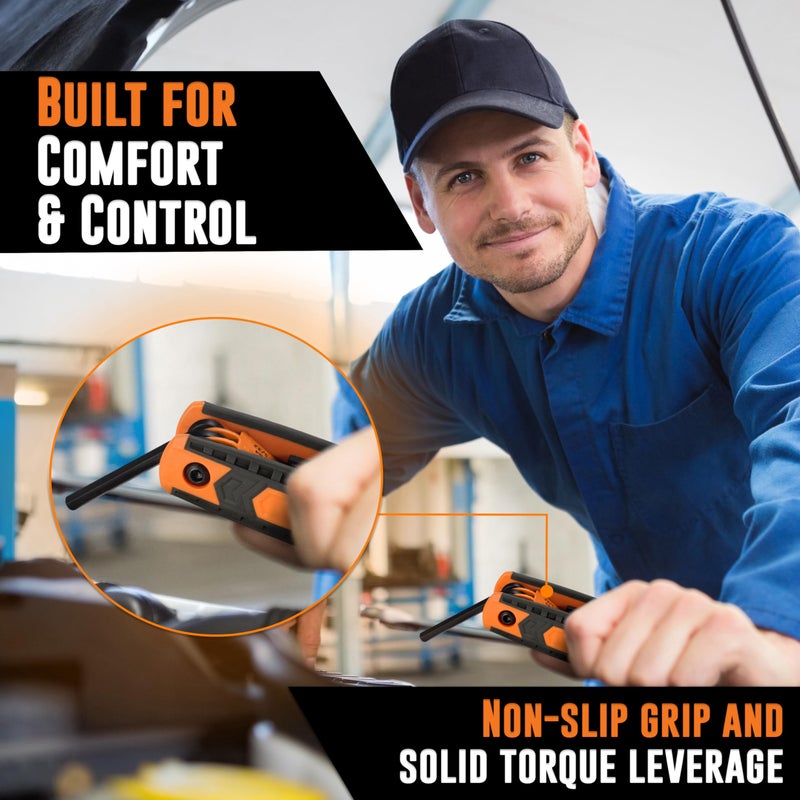 AMERICAN MUTT TOOLS Mutt Tools 17pc Folding Allen Key Set - SAE & Metric Hex Wrench Set with Color-Coding - Compact Allen Wrench Tool for Bikes, DIY, Archery - Keys with Size Markings - Image 5