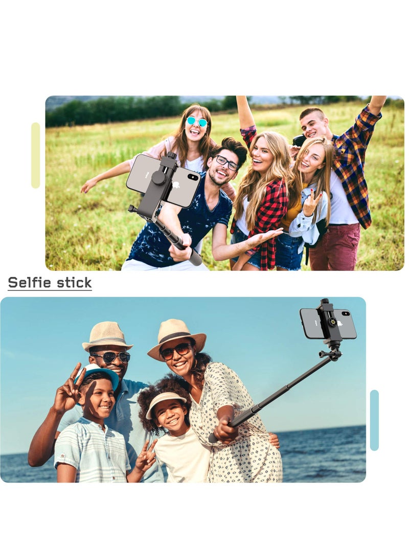 Excefore Cell Phone Tripod Mount Adapter with Bluetooth Remote, Fits Any Size Smartphone Including iPhone 14 Plus, Pro Max, S23 Ultra - Image 4