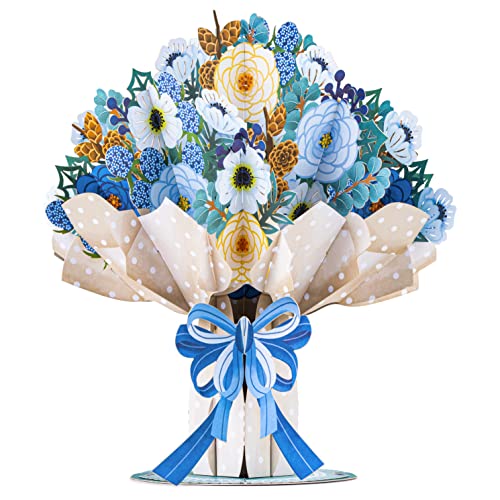 Paper Love HugePop Pop Up Mother's Day Card, 3D Magical Flower Bouquet, With Detachable Paper Flower Bouquet, Gift for Mothers Day, Birthday, Graduation, Get Well, Thank You, All Occasion - Jumbo 10" x 14" Cover - Image 1