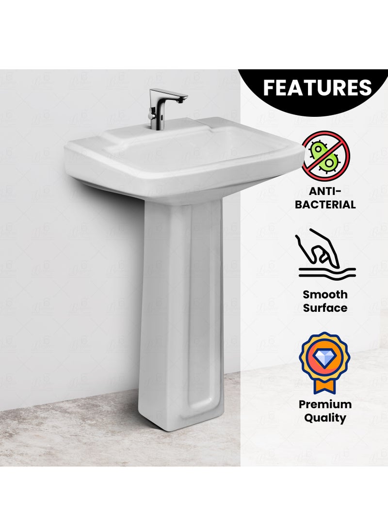 B BAGNO wash basin/Pedestal WB07 Ceramic white - Image 2
