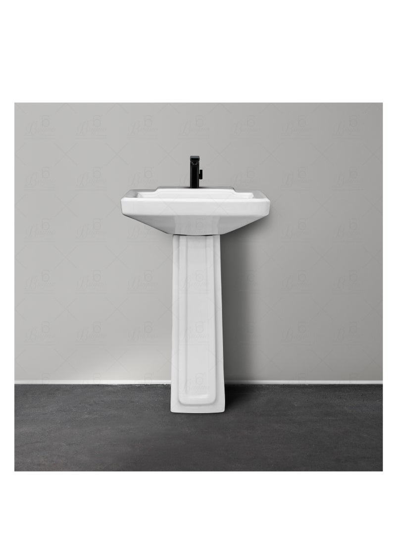 B BAGNO wash basin/Pedestal WB07 Ceramic white - Image 4