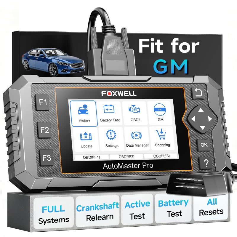 FOXWELL NT510 Pro fit for GM Scan Tool 2in1 OBD2 Scanner 12V Battery Tester All Systems Diagnostic BiDirectional Control Crankshaft Sensor Relearn fit for Chevrolet Buick Cadillac GMC - Image 2