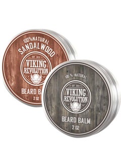 Beard Balm with Sandalwood and Natural Scent with Argan and Jojoba Oils - Styles and Strengthens and Softens Beards and Mustaches - Leave in Conditioner Wax for Men