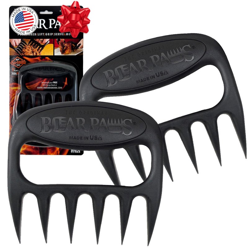 Bear Paws Meat Claws - The Original Meat Shredder Claws for Pulled Pork, USA Made - Easily Lift, Shred, Pull and Serve Pork, Chicken, Brisket and Turkey - Gift for Dad on Christmas! (Black) - Image 1