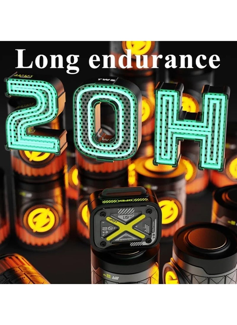 Generic - 5.3 Punk Mecha TWS Wireless Bluetooth Headset Space Transparent Shell Low Latency Gaming Headset Long Battery Life Earbuds (Desert Yellow) - Image 1