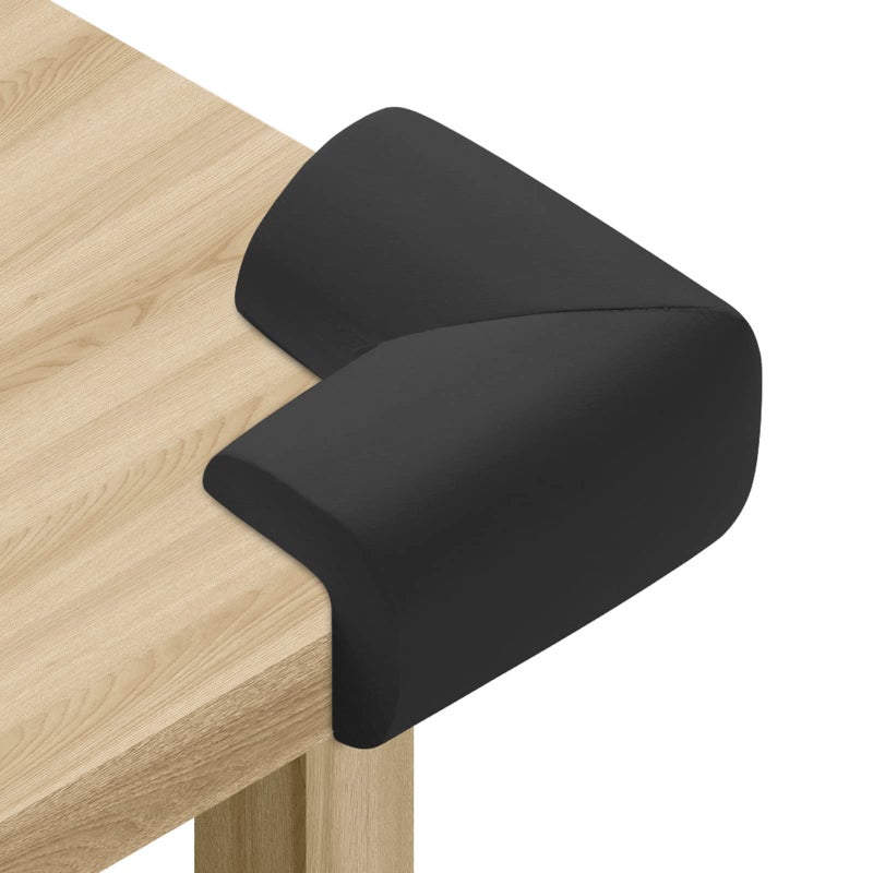 AIXMEET 8 Pack Soft Sponge Table Corners, Corner Protector Baby, Baby Proofing Corner Guards, Pre-Taped Furniture Corner Protectors, Child Safety Furniture Bumper, Corner Protectors for furniturey, Black - Image 1