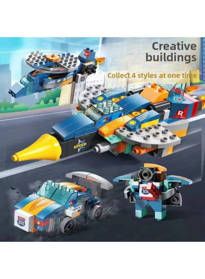 حبيبات كبيرة للأطفال تجميع مكعبات بناء الذكاء DIY ألعاب دبابات تنبيهية للأولاد والأطفال من سن 3 إلى 6 سنوات - اللون: 87 جسيمات مختلفة مقاتلة - Image 1