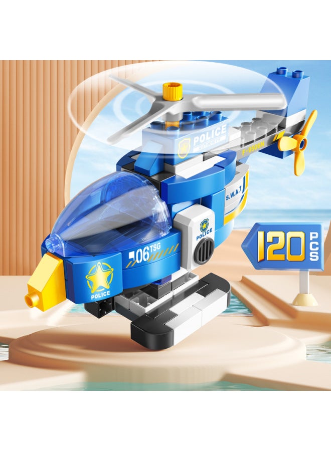 حبيبات كبيرة للأطفال تجميع مكعبات بناء الذكاء DIY ألعاب دبابات تنبيهية للأولاد والأطفال من سن 3 إلى 6 سنوات - اللون: 87 جسيمات مختلفة مقاتلة - Image 4