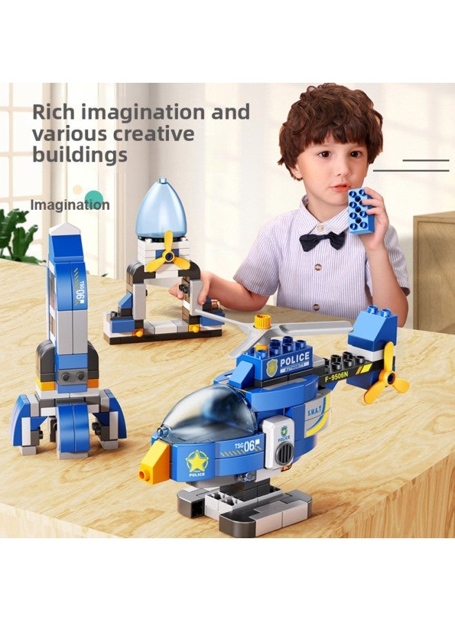 حبيبات كبيرة للأطفال تجميع مكعبات بناء الذكاء DIY ألعاب دبابات تنبيهية للأولاد والأطفال من سن 3 إلى 6 سنوات - اللون: 87 جسيمات مختلفة مقاتلة - Image 5