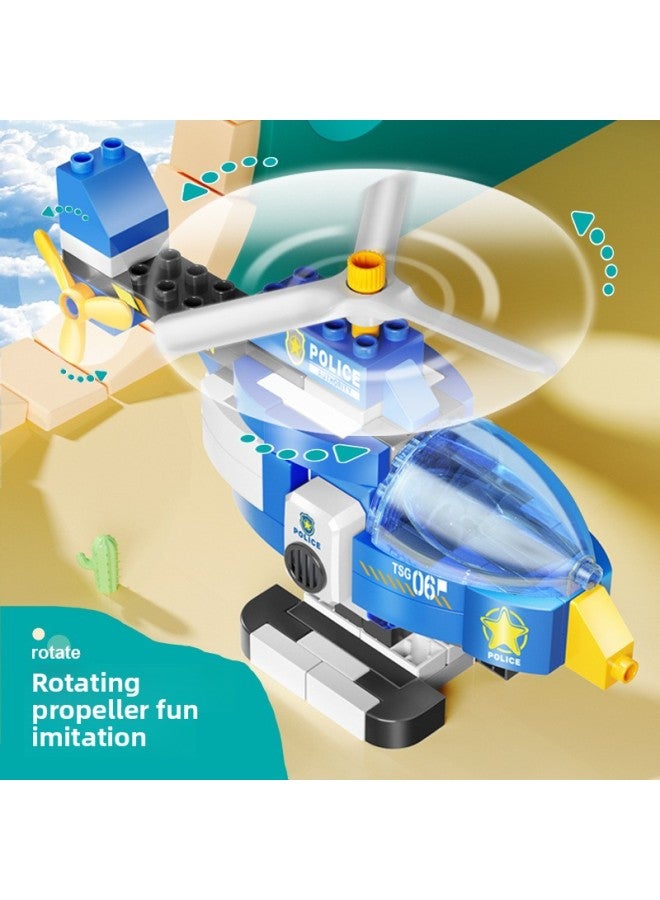 حبيبات كبيرة للأطفال تجميع مكعبات بناء الذكاء DIY ألعاب دبابات تنبيهية للأولاد والأطفال من سن 3 إلى 6 سنوات - اللون: 87 جسيمات مختلفة مقاتلة - Image 3