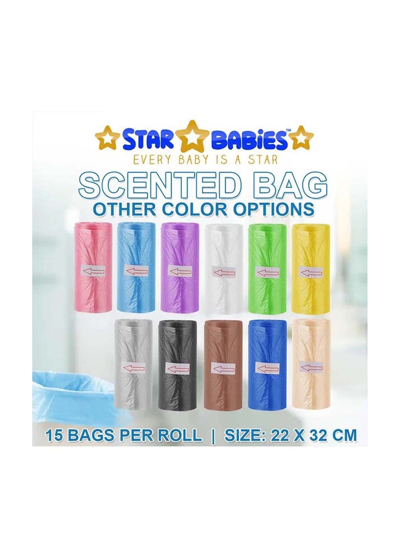 Star Babies - Combo Pack of 2- Disposable Changing Mat Pack of 24 with Scented Bag (5 Pcs w/Dispenser) - Blue - Image 4