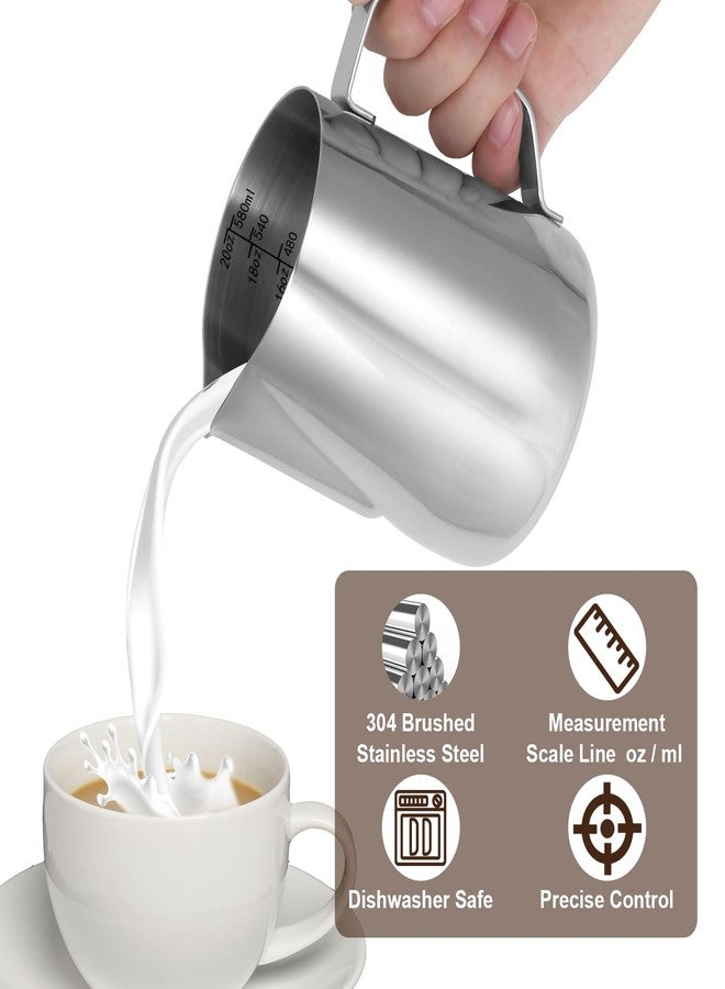 LifHap Milk Frothing Pitcher, 20oz/600ml Milk Steaming Frother Cup, Barista Cappuccino Latte Art Milk Jug with Decorating Pen, Stainless Steel Espresso Coffee Bar Accessories Tools - Image 5