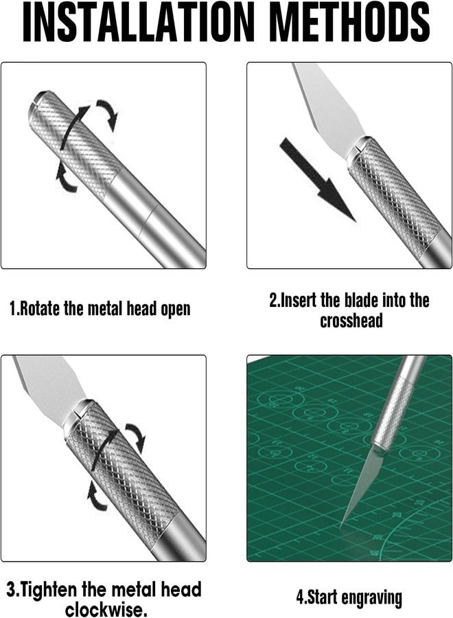 Qatalitic Detail Pen Cutter- Crafts Steel Cutter Tool with 5 Interchangeable Sharp Blades - Image 5