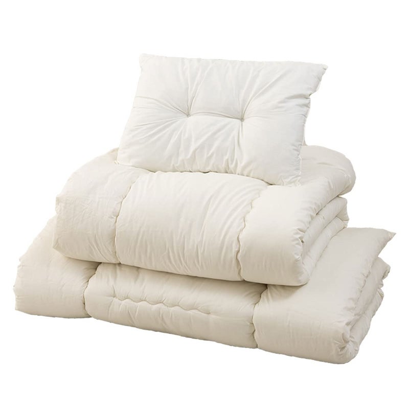 EMOOR EMOOR SpaceSaving Japanese Futon Set Futon Mattress Comforter  Pillow CompactTwin Made in Japan Foldable Floor Sleeping Mattress Shikibuton Tatami Mat Camp GuestUse 
