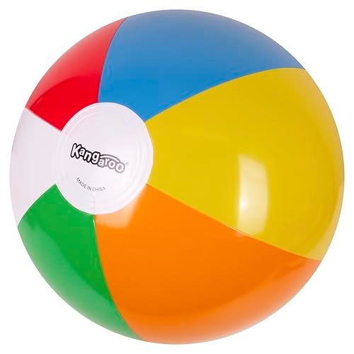 Kangaroo 12-Pack Inflatable Rainbow Beach Balls Bulk for Kids & Adults I Inflatable Ball for Pool Party Favors Swimming Pool Toys I Kids Beach Balls for Pool & Beach Party - Image 2