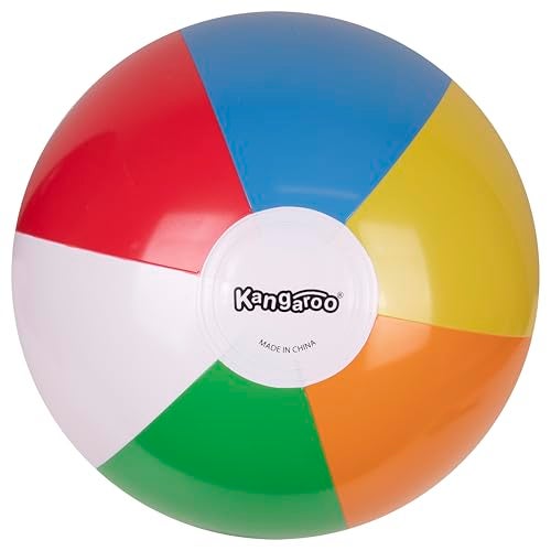 Kangaroo 12-Pack Inflatable Rainbow Beach Balls Bulk for Kids & Adults I Inflatable Ball for Pool Party Favors Swimming Pool Toys I Kids Beach Balls for Pool & Beach Party - Image 4