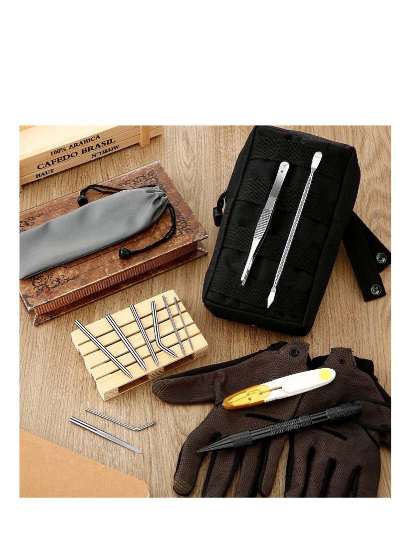 Zikra Knotter Tools, Stainless Steel Paracord Lacin Needles and Smoothing Tool for Leather or Paracord Work, Waterproof Cloth Bag, Sewing Scissor, Tweezers - Image 2